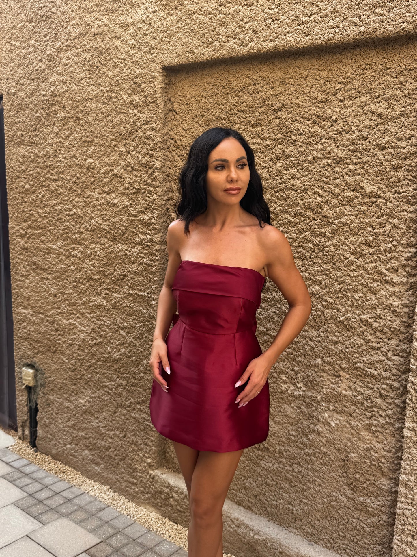 Noël Bow-Back Mini Dress
