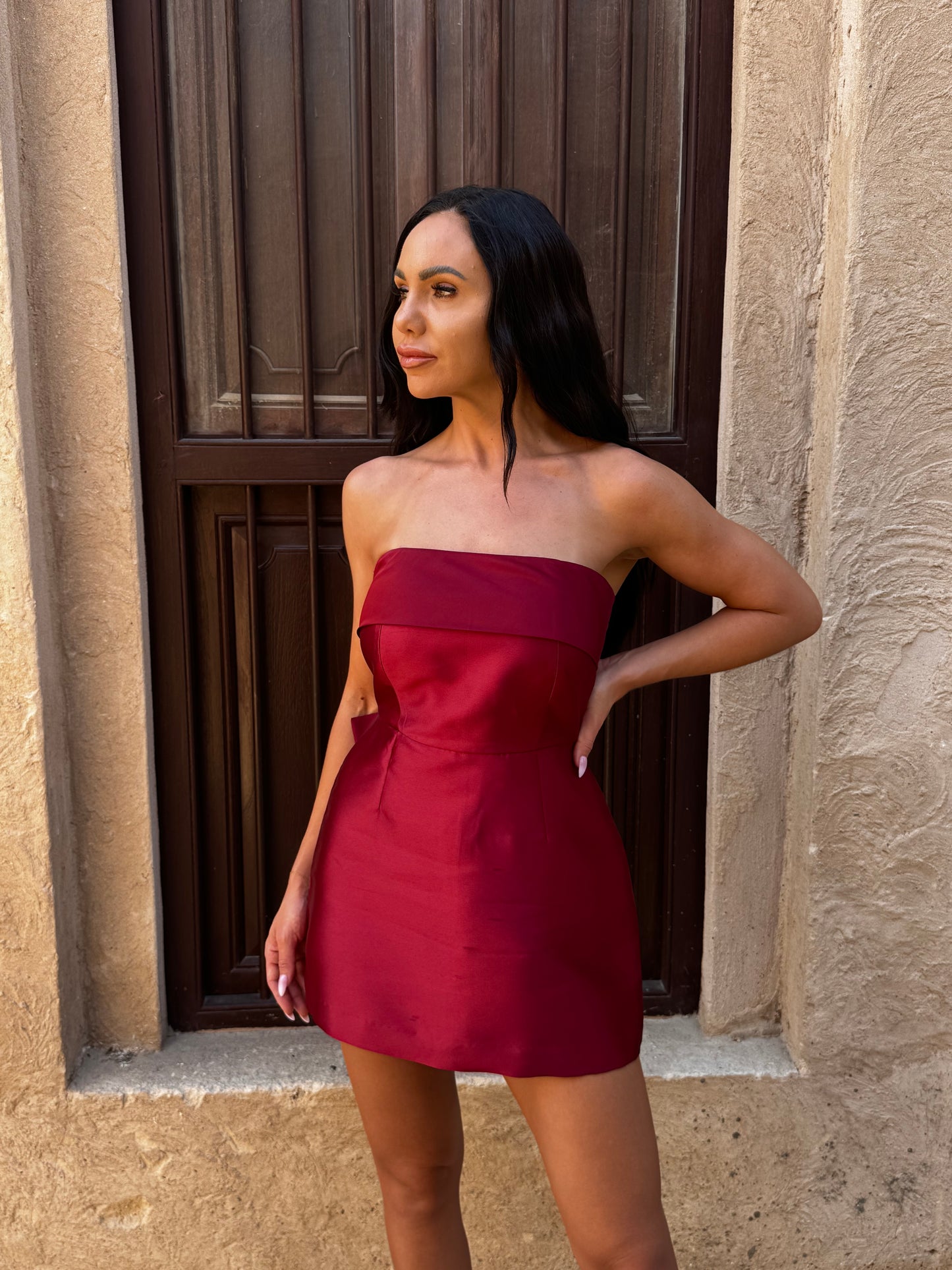 Noël Bow-Back Mini Dress