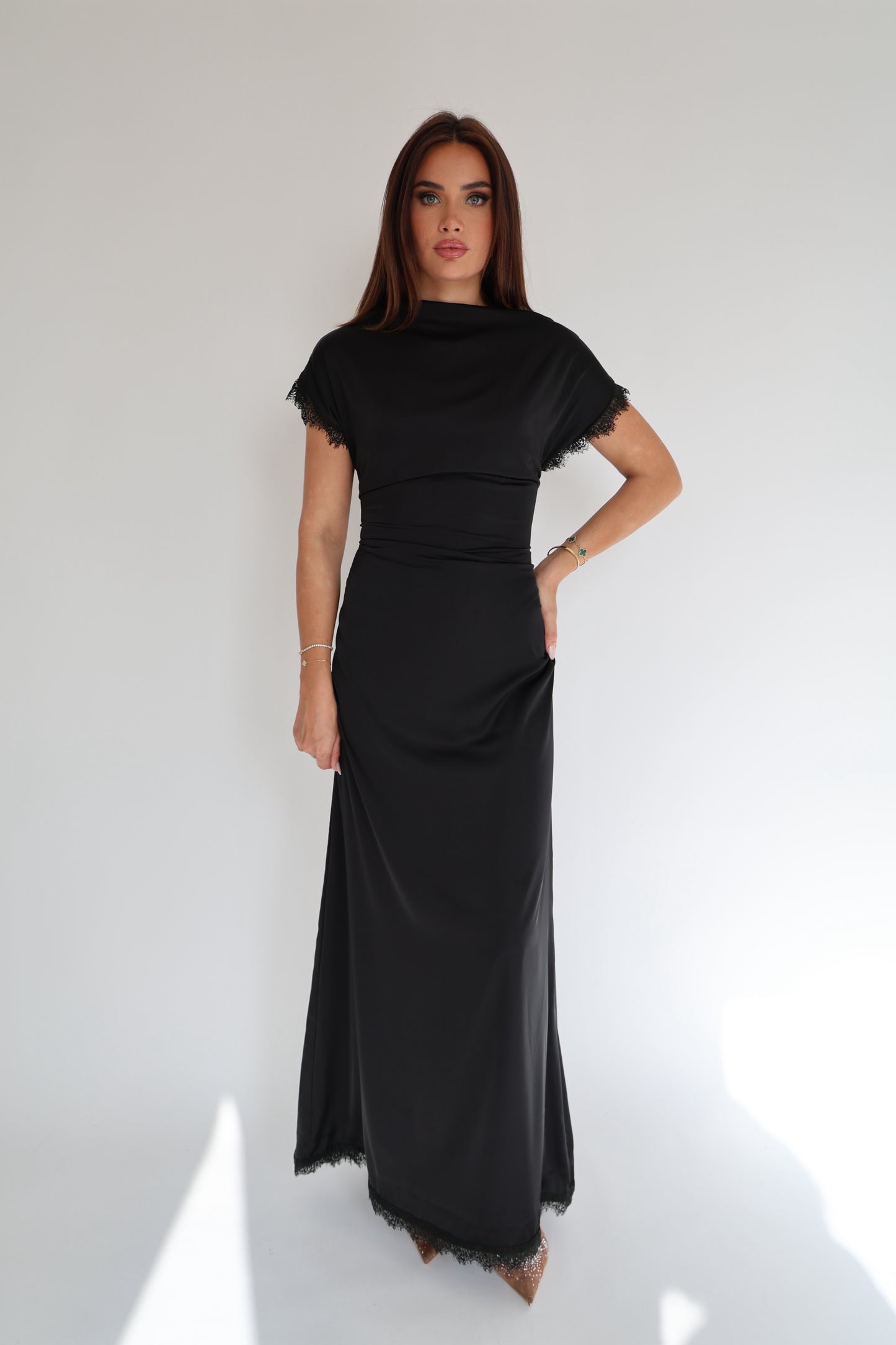 Elodie Lace-Trim Maxi Dress