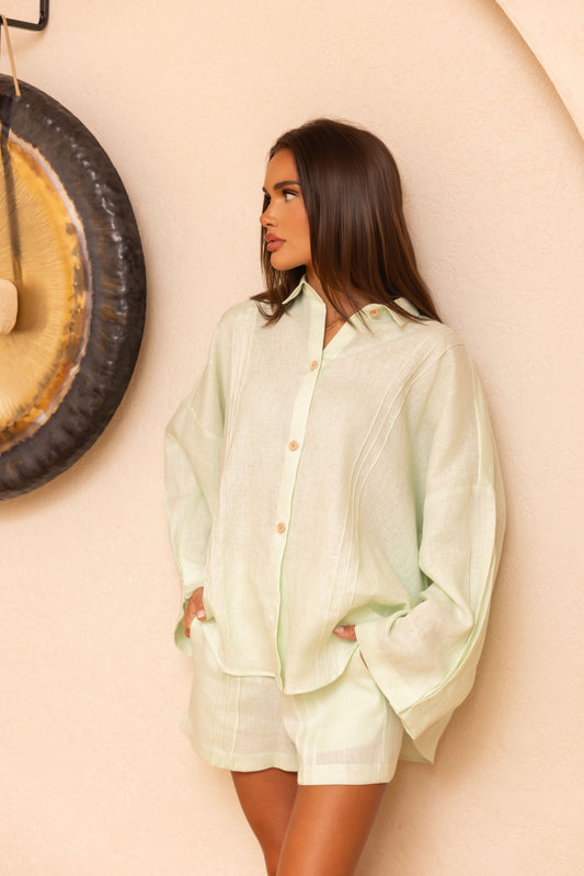 Morning Haze Shirt-Mint Green
