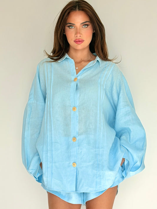 Morning Haze Shirt-Powder Blue
