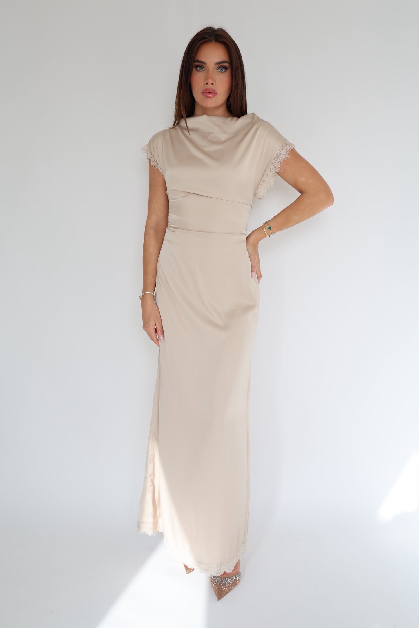 Elodie Lace-Trim Maxi Dress